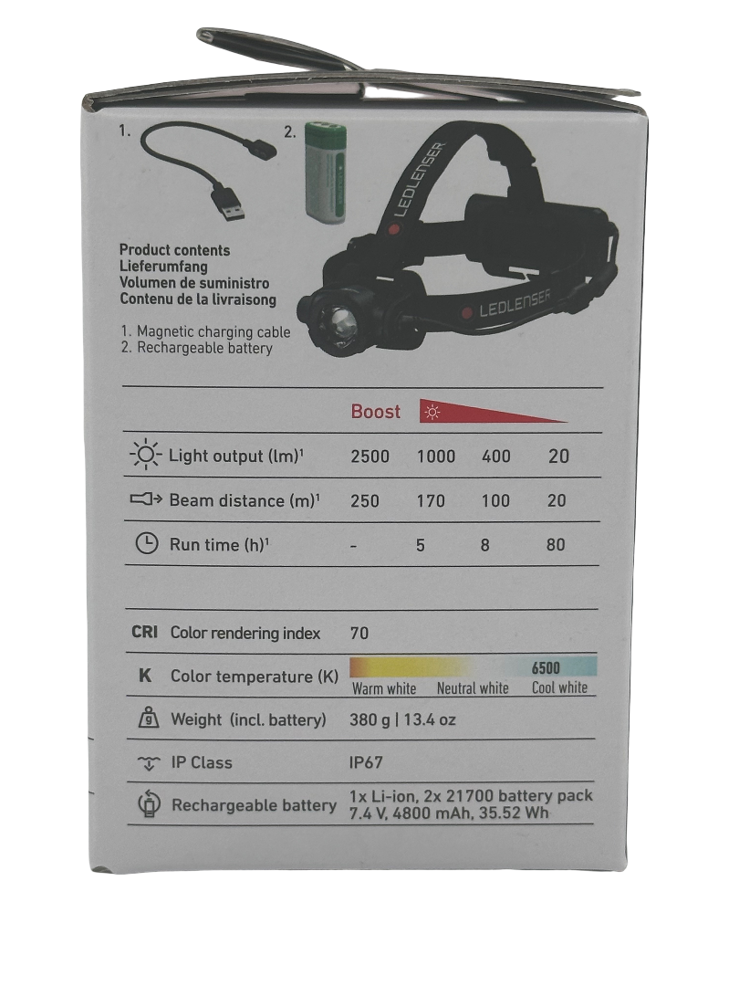 Ledlenser H15R Core LED Stirnlampe IP67 Wasserdicht - Schwarz/Weiß/Rot (502123)