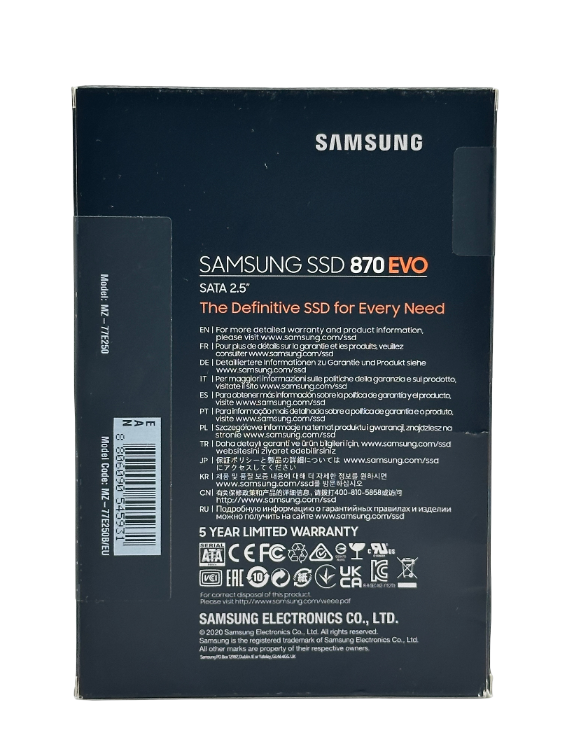 Samsung SSD 870 EVO 250GB SATA III 2.5" Zoll MZ-77E250B/EU NEU & OVP