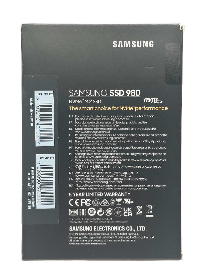 Samsung SSD 980 - 1TB M.2 NVME 2280 interne SSD-Festplatte NEU & OVP