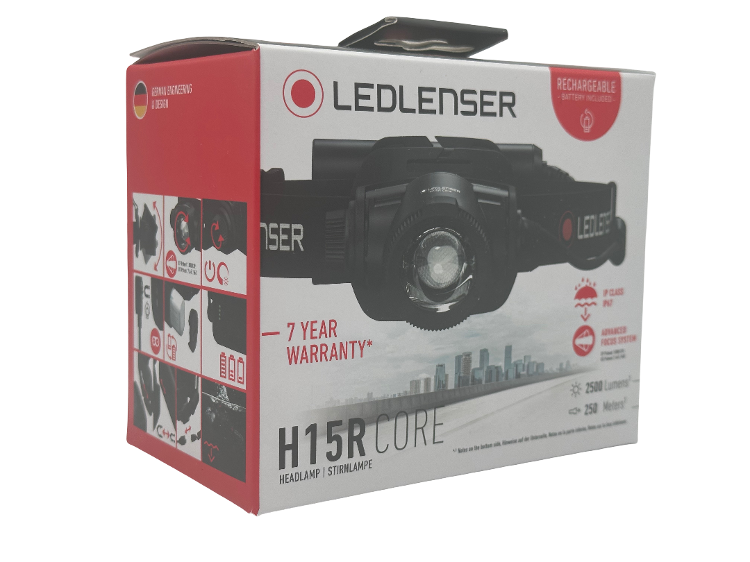 Ledlenser H15R Core LED Stirnlampe IP67 Wasserdicht - Schwarz/Weiß/Rot (502123)