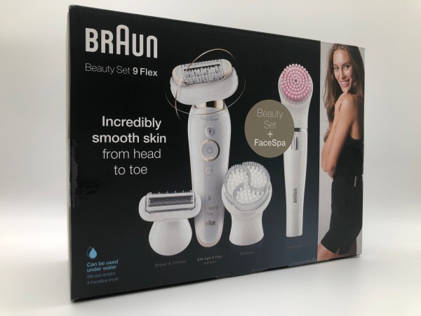 Braun Silk-épil Flex 9 SES 9100 Epilierer, Weiß/Gold Gesichtsepilierer NEU & OVP